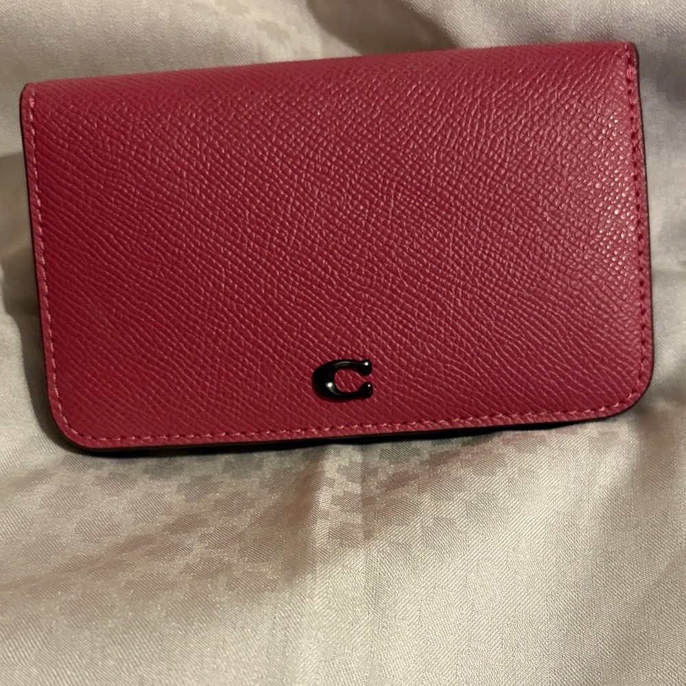 Coach Pink Leather Card Holder